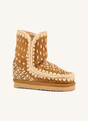 Mou - Eskimo Sashiko Stiefel | Cognac