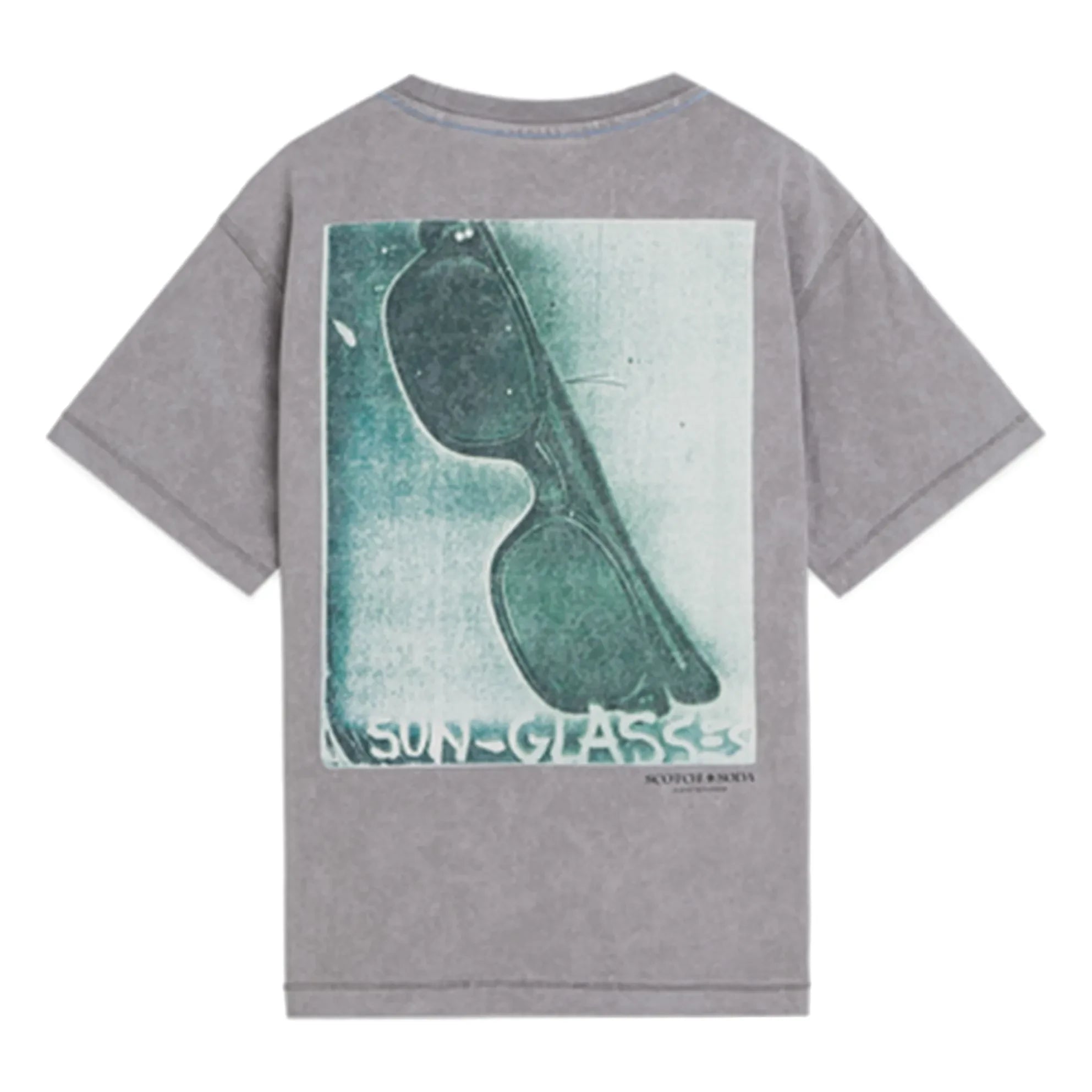 Scotch & Soda - T-Shirt mit Basquiat Kunstwerk | Grau
