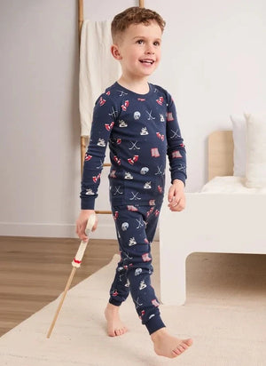 Petit Lem - Bio-Baumwoll-Hockey-Pyjamas | Marineblau