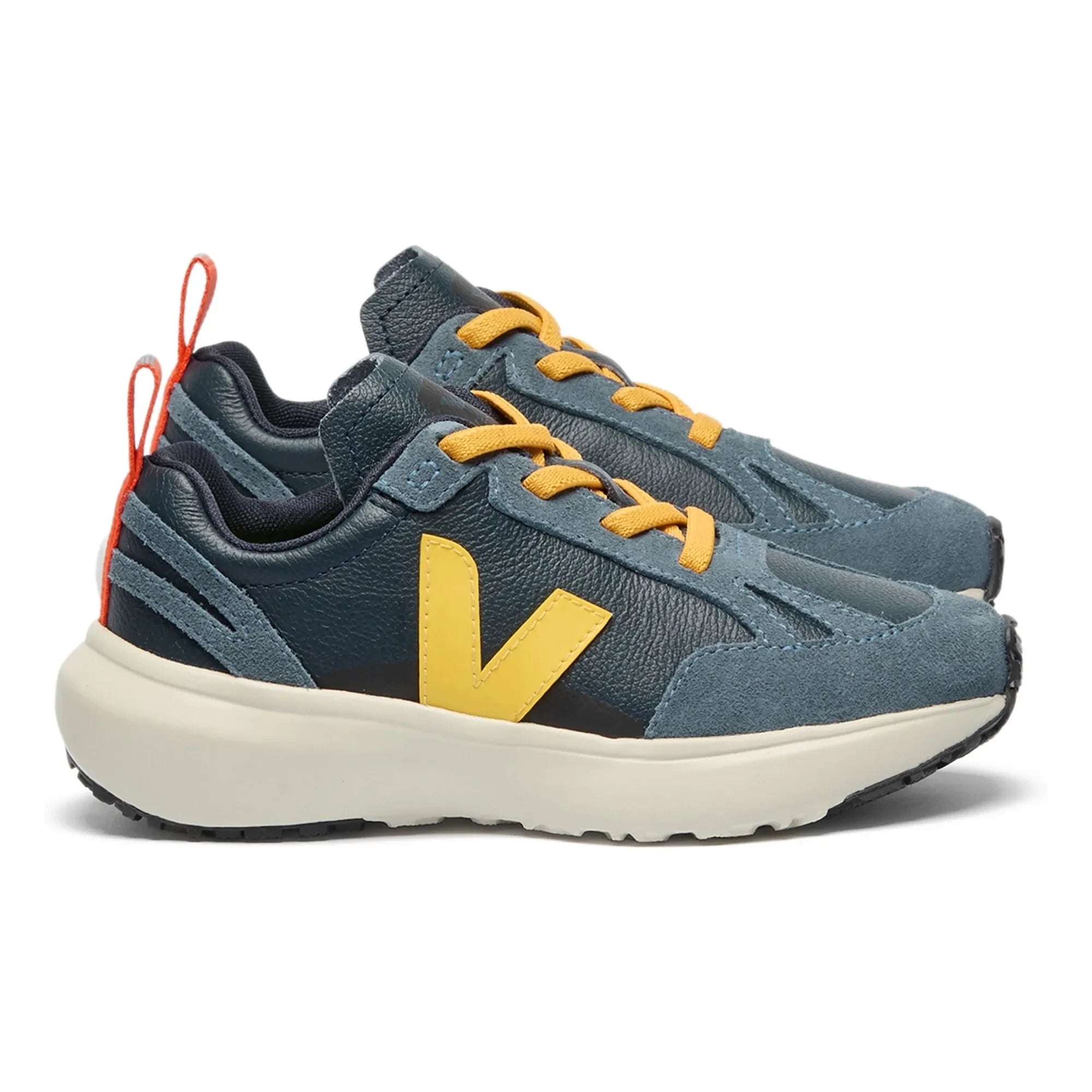 Veja - Elastische Sneakers mit Spitze Kleiner Kanarienvogel Offenes Leder O.T. | Blau