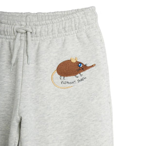 Mini Rodini - Fare nakışlı jogger Organik pamuk | Gri melanj