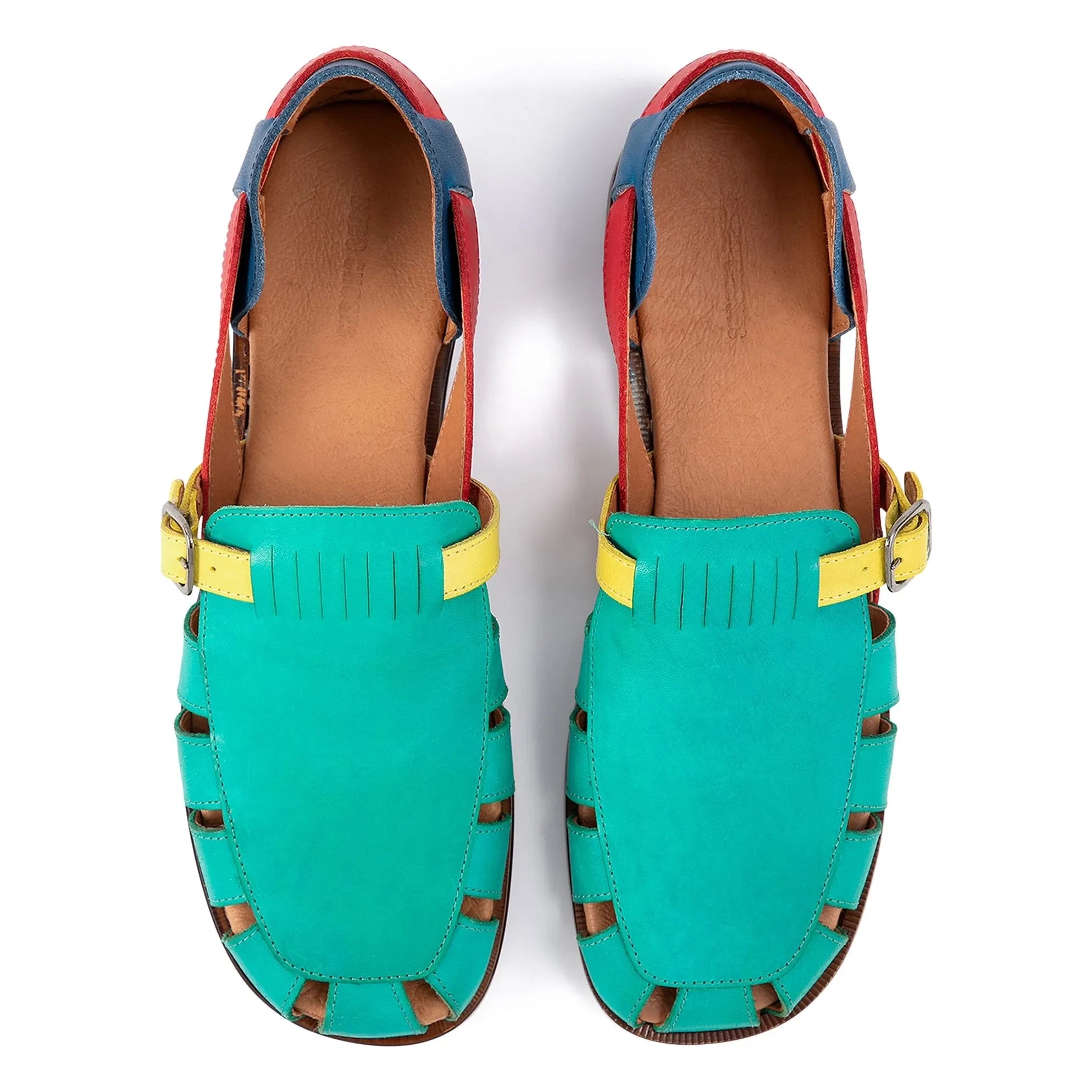 Bobo Choses - Leder-Sandalen mit Farbblock | Grün