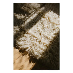 Geschichtet - Flokati Teppich | Beige