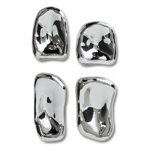 HKliving - Glas-Wanddekoration - 4er Set | Chrom