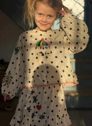 SISSEL EDELBO - Diana Pois Bio-Baumwollrock - Kinderkollektion | Creme