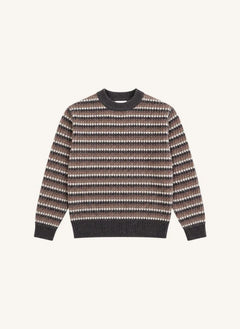 Finger in der Nase - Mathis Jacquard Merinowolle Pullover | Braun
