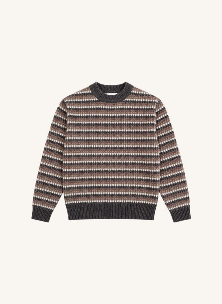 Finger in der Nase - Mathis Jacquard Merinowolle Pullover | Braun