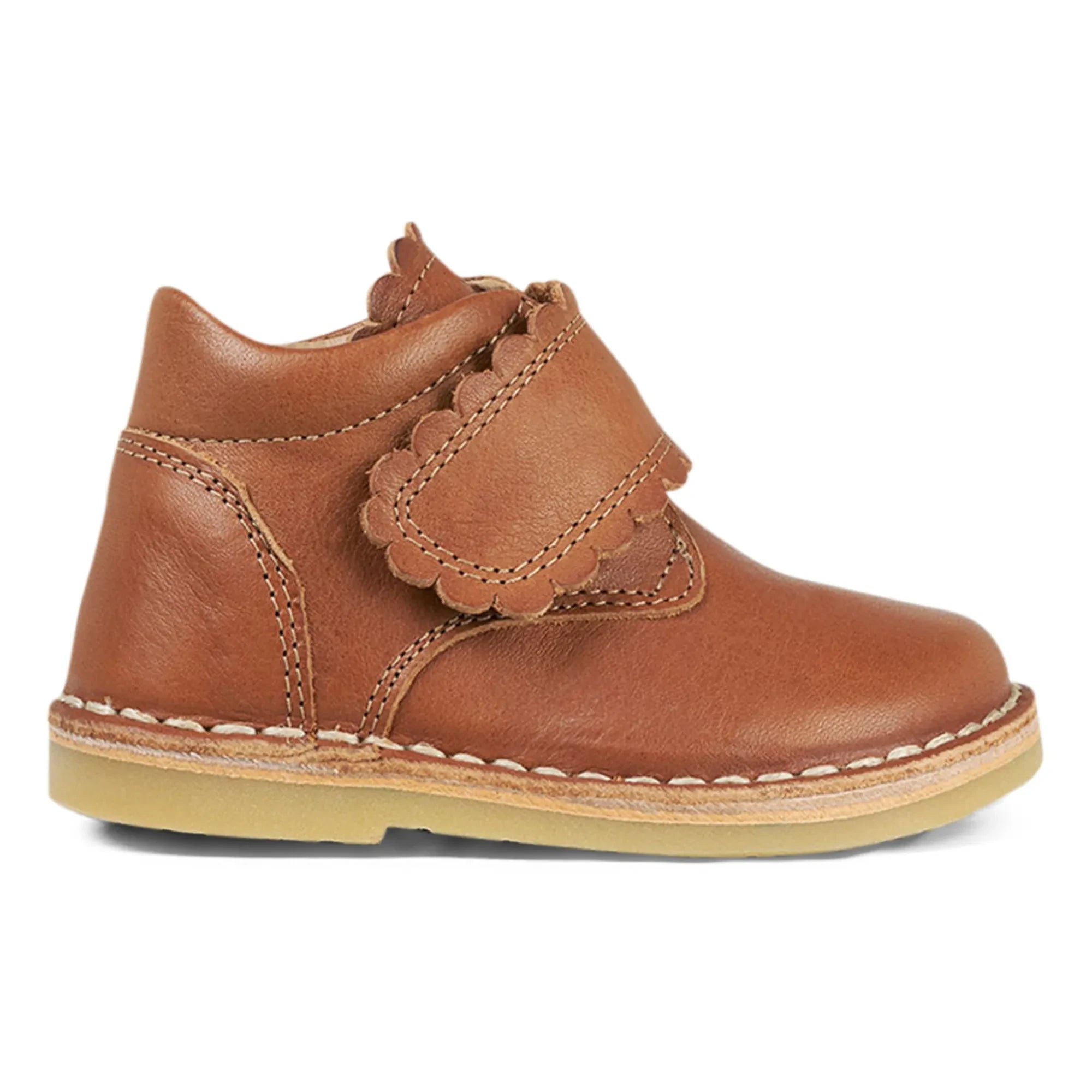 Petit Nord - Scallop Klettverschluss-Stiefel | Cognac