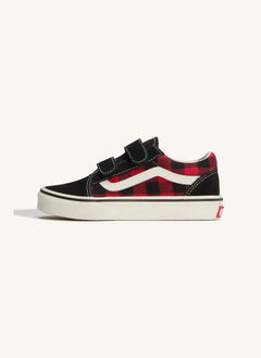 Vans - Scratch Sneakers Old Skool V Buffalo Plaid Karierter | Rot