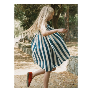 Tinycottons - Leinen gestreiftes trägerloses Kleid | Blau