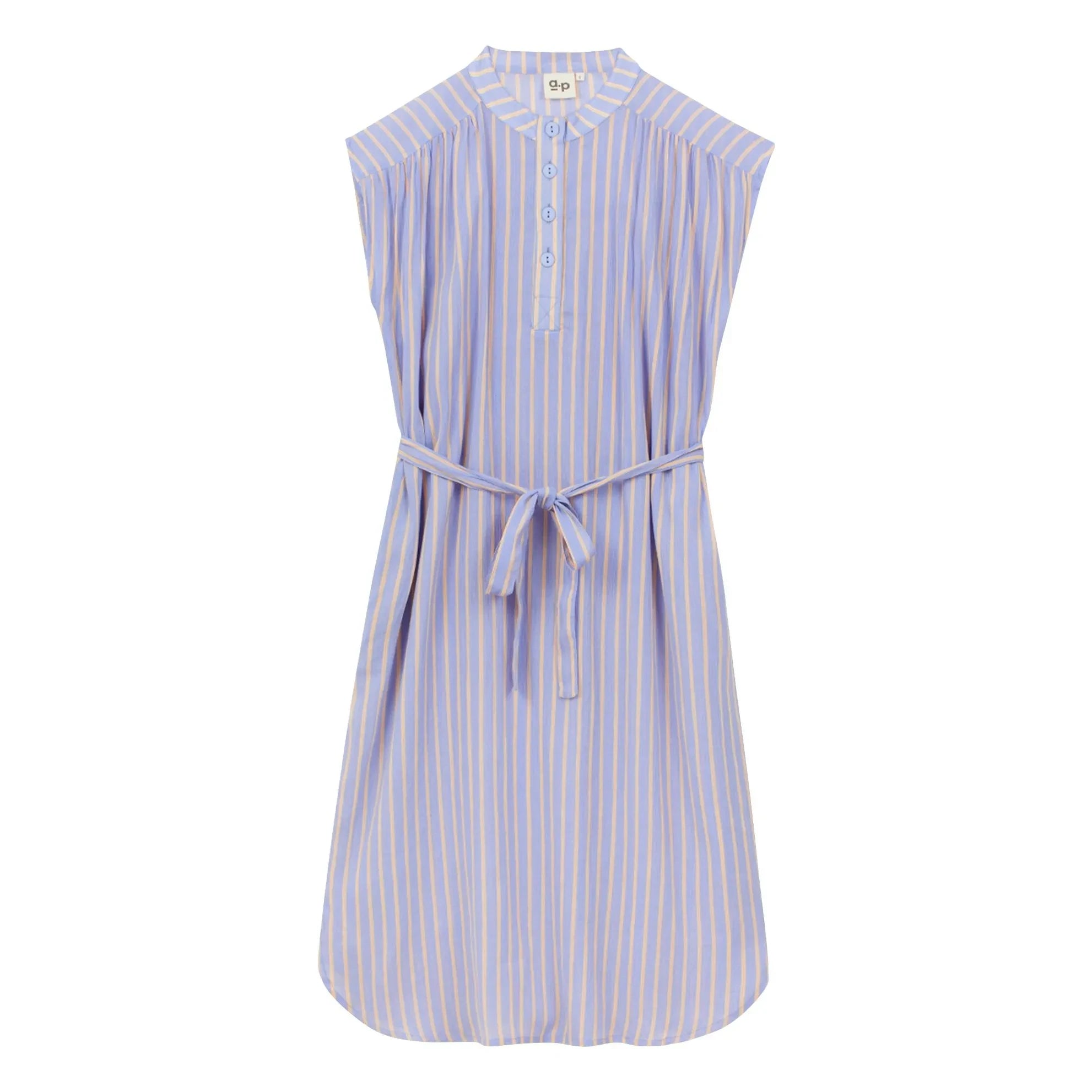 a.p - Gestreiftes Kleid aus Bio-Baumwolle | Lavendel