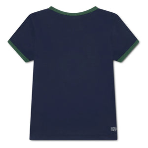 Lacoste - Sport-T-Shirt mit Kontrastkragen aus recycelten Fasern | Marineblau