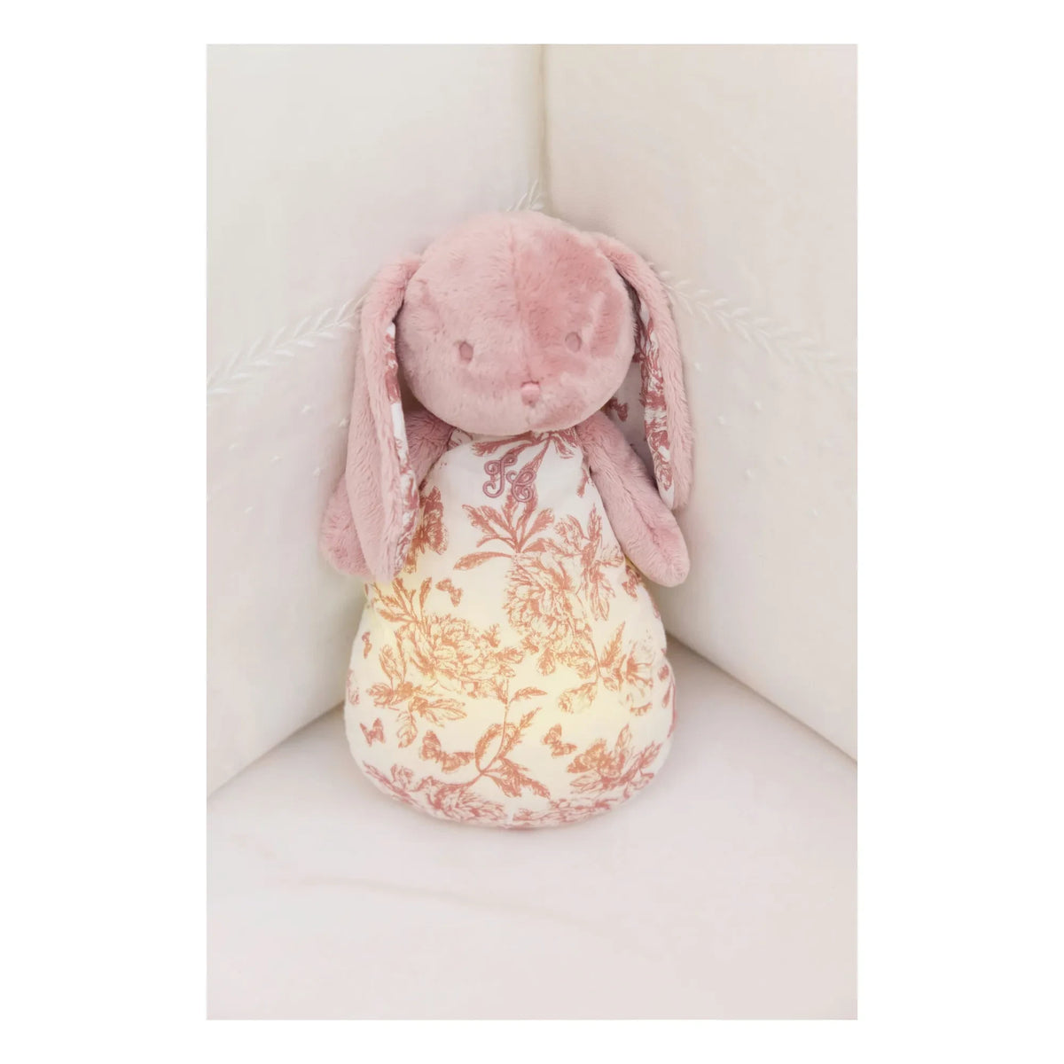 Tartine et Chocolat - Nachtlicht Doudou Augustin das Kaninchen Toile de Jouy | Pfirsich