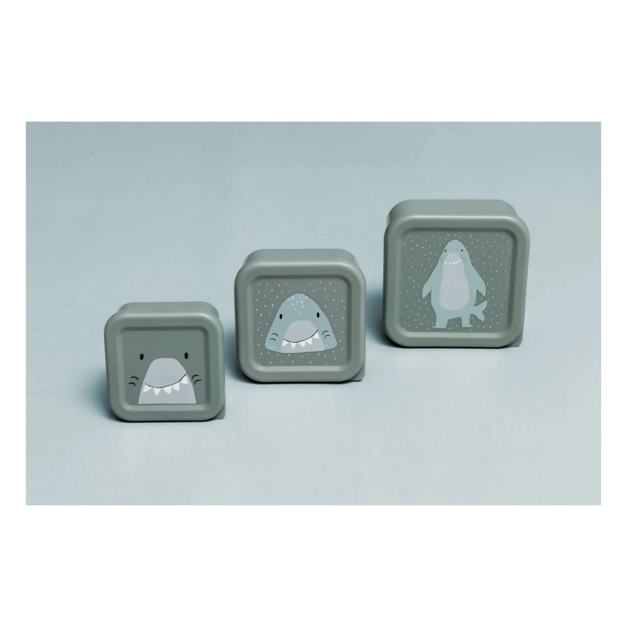 Trixie – Mr. Shark 3-teiliges Snackdosen-Set | Grau Blau