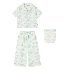 Tinycottons - Blumenmuster Hemd und Hose Set | Weiß