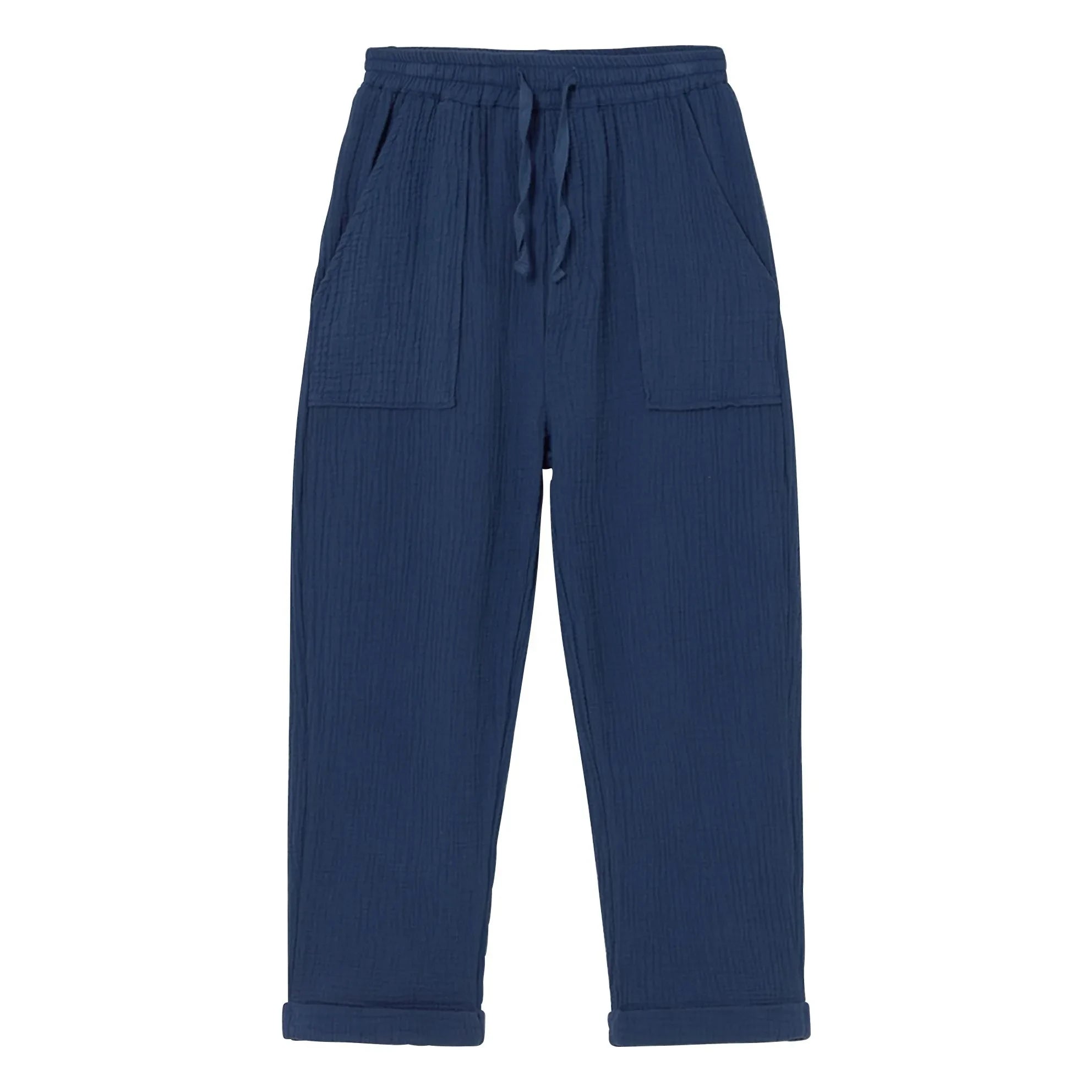 Cozmo - Iker Baumwoll Musselin Hose | Marineblau