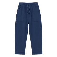 Cozmo - Iker Baumwoll Musselin Hose | Marineblau