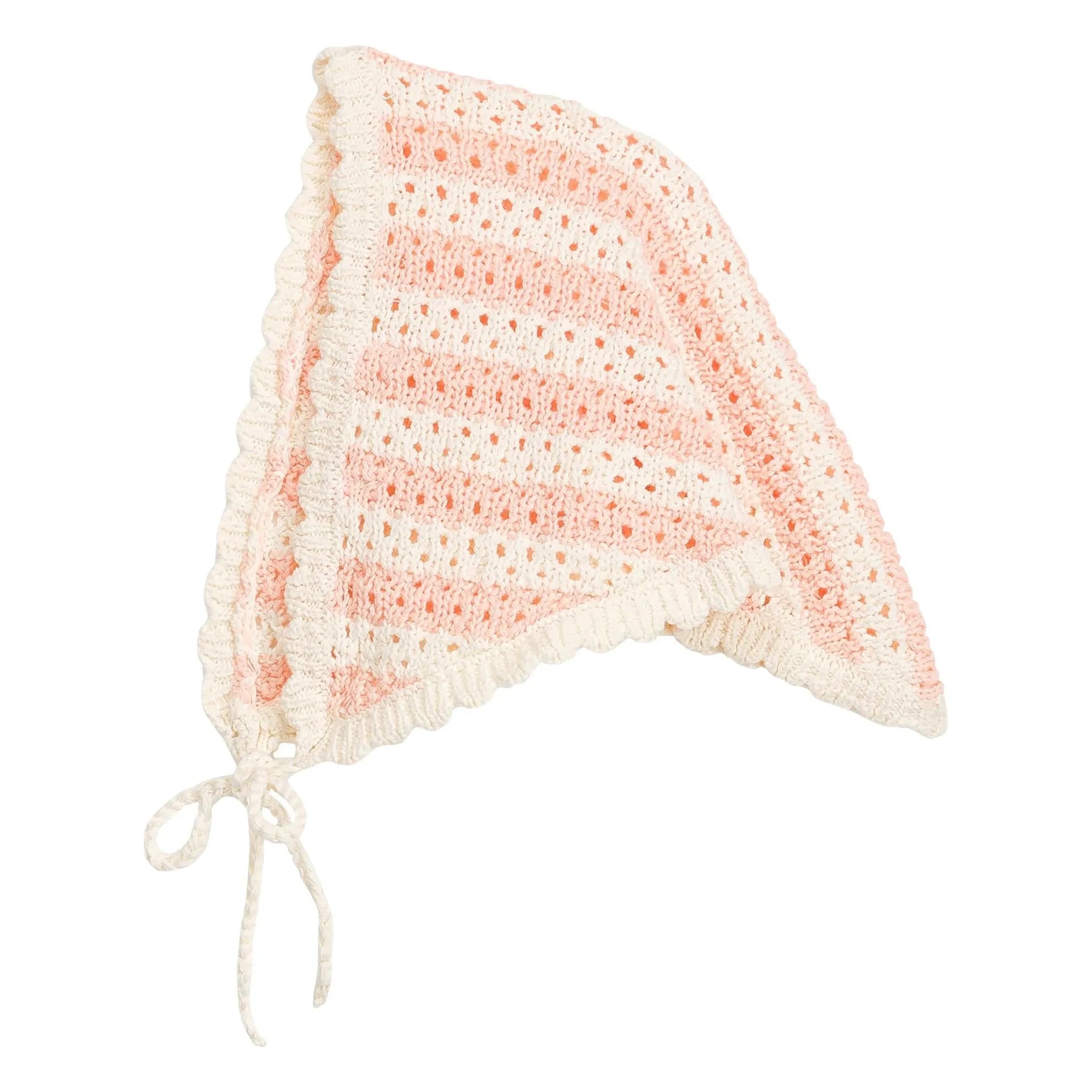 Louise Misha - Holly gestreiftes Stirnband aus Mesh | Rosa