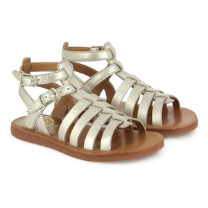 Pom d'Api - Gladiator-Sandalen Plagette | Silber