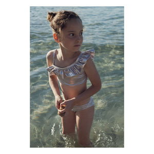 Lison Paris - 2-teiliger asymmetrischer Venus-Metallic-Badeanzug | Roségold