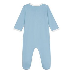 Petit Bateau – Schlafanzug Petit Amour aus Bio-Baumwolle | Grau blau