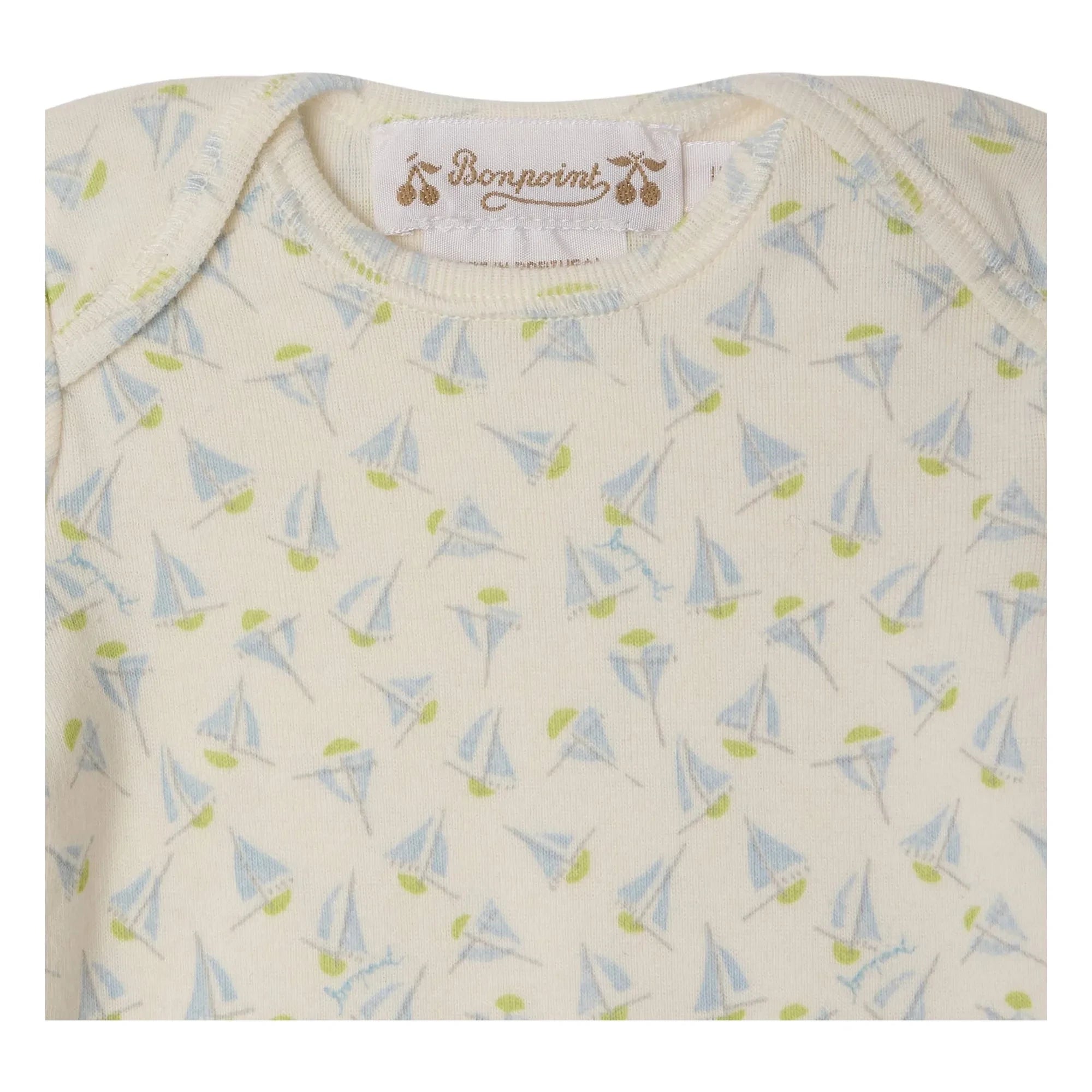 Bonpoint - Timi Voiliers Bio-Baumwoll-T-Shirt und Leggings Set | Gebrochenes Weiß