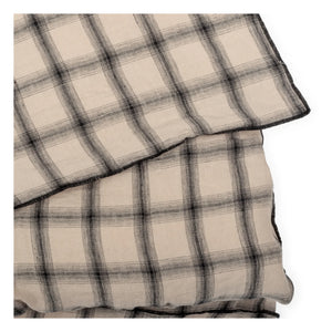 Le Monde Sauvage – Highland gewaschener Leinen-Bettbezug | Beige-Rosa