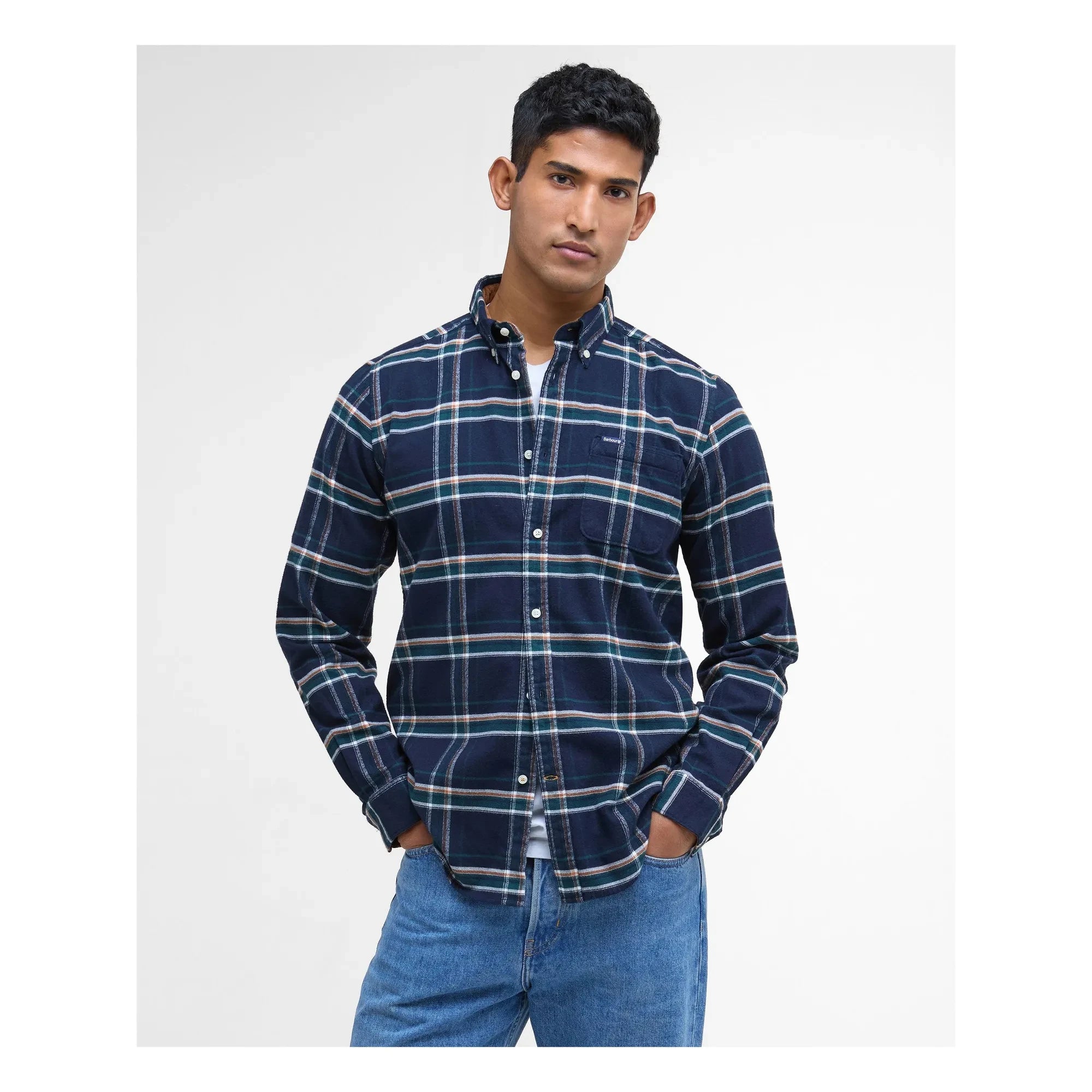 Barbour - Ronan Karo-Hemd | Petrolblau