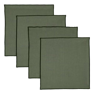 Gütergemeinschaft - Gewaschene Leinen-Serviette - 4er Set | Khaki
