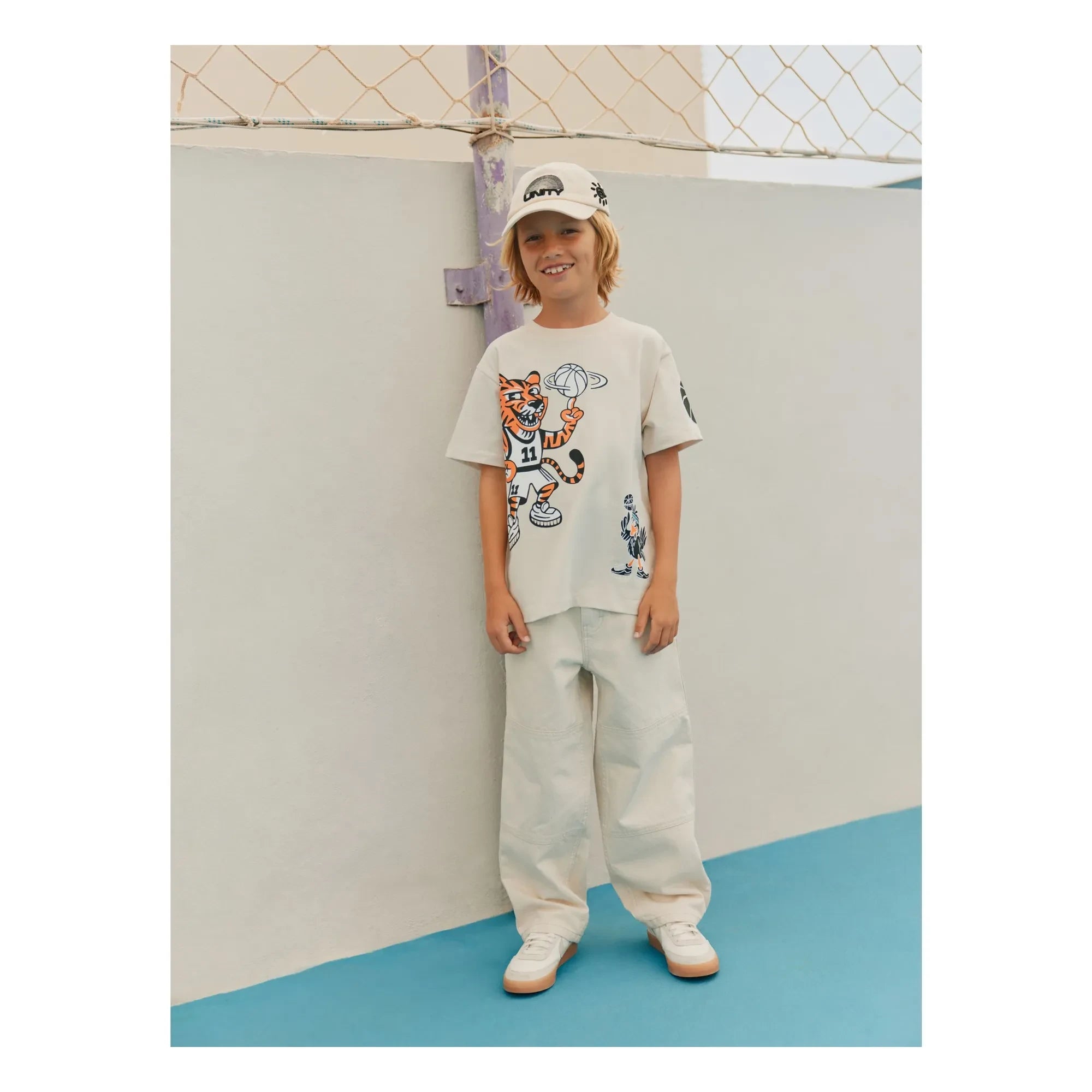 Molo - Rodney Mascottes Basketball T-Shirt aus Bio-Baumwolle | Ecru