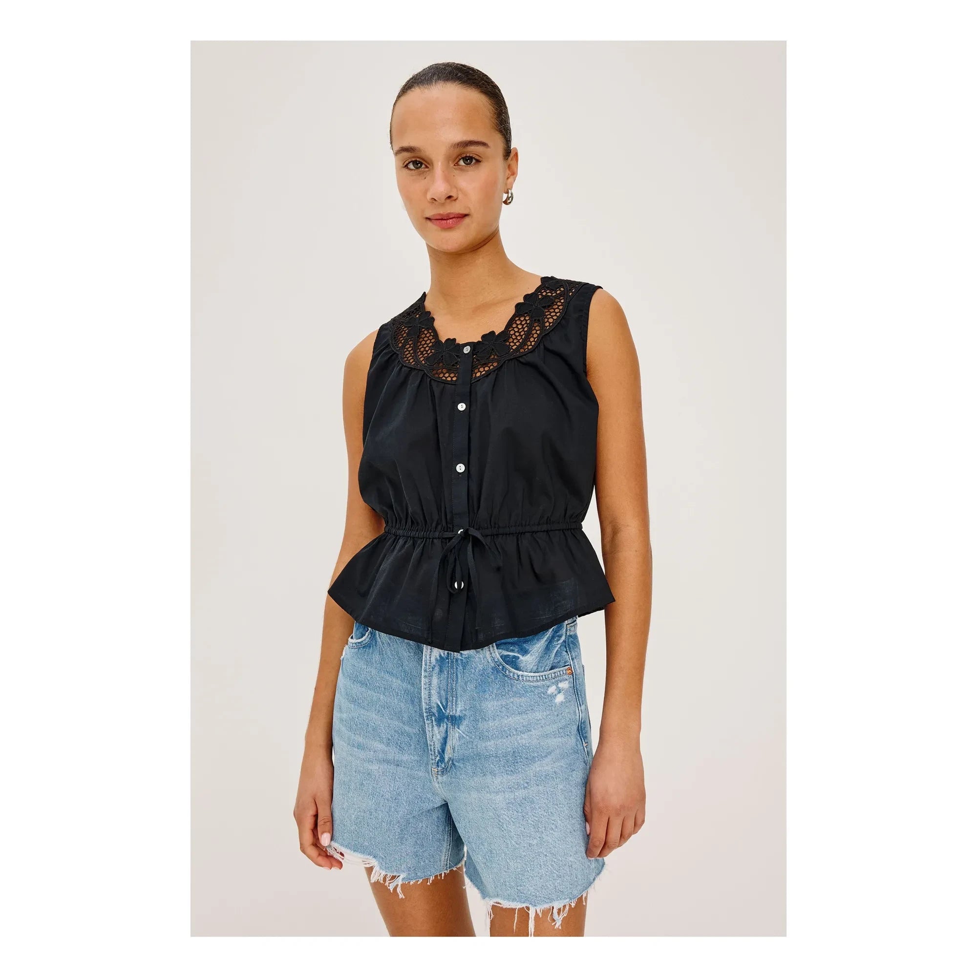 Rails - Leilani Bestickte Bluse | Schwarz