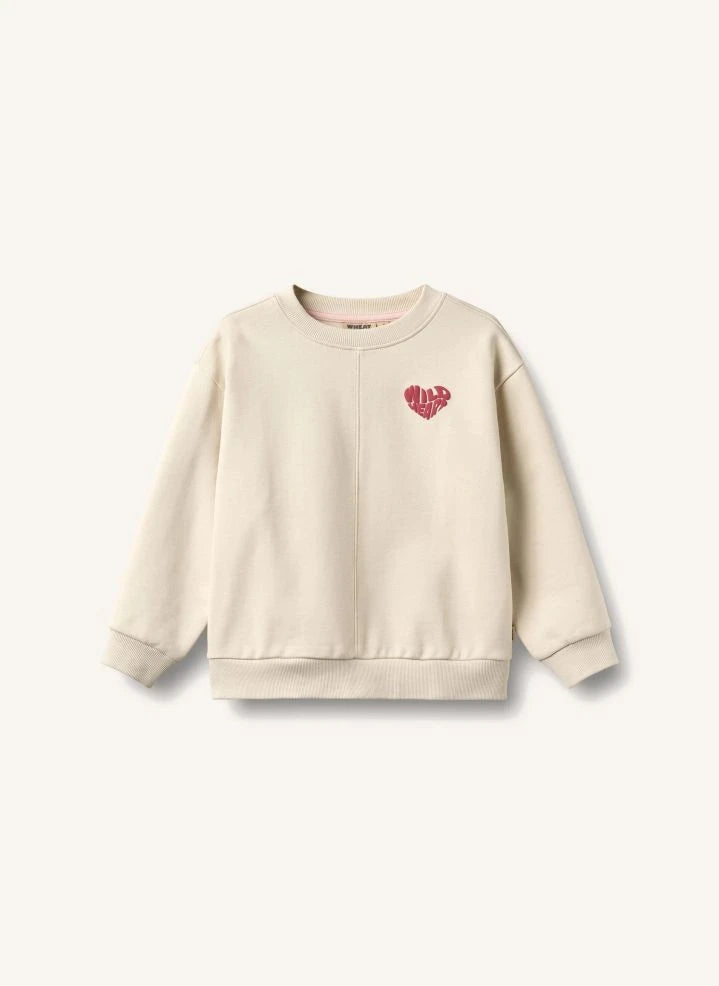 Wheat - Emerson Herz Bio-Baumwoll-Sweatshirt | Elfenbein