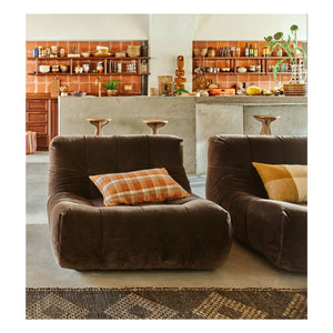 HKliving - Kariertes Kissen | Orange
