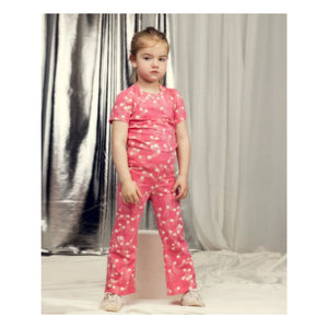 Mini Rodini – Schlaghose aus Bio-Baumwolle mit Sternenmuster | Pink