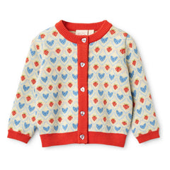 Flöss - Strickjacke Léa Cœurs | Rot