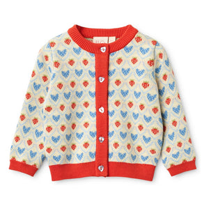Flöss - Strickjacke Léa Cœurs | Rot