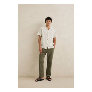 Rhythm - Gestreiftes Holiday Kurzarmhemd | Creme