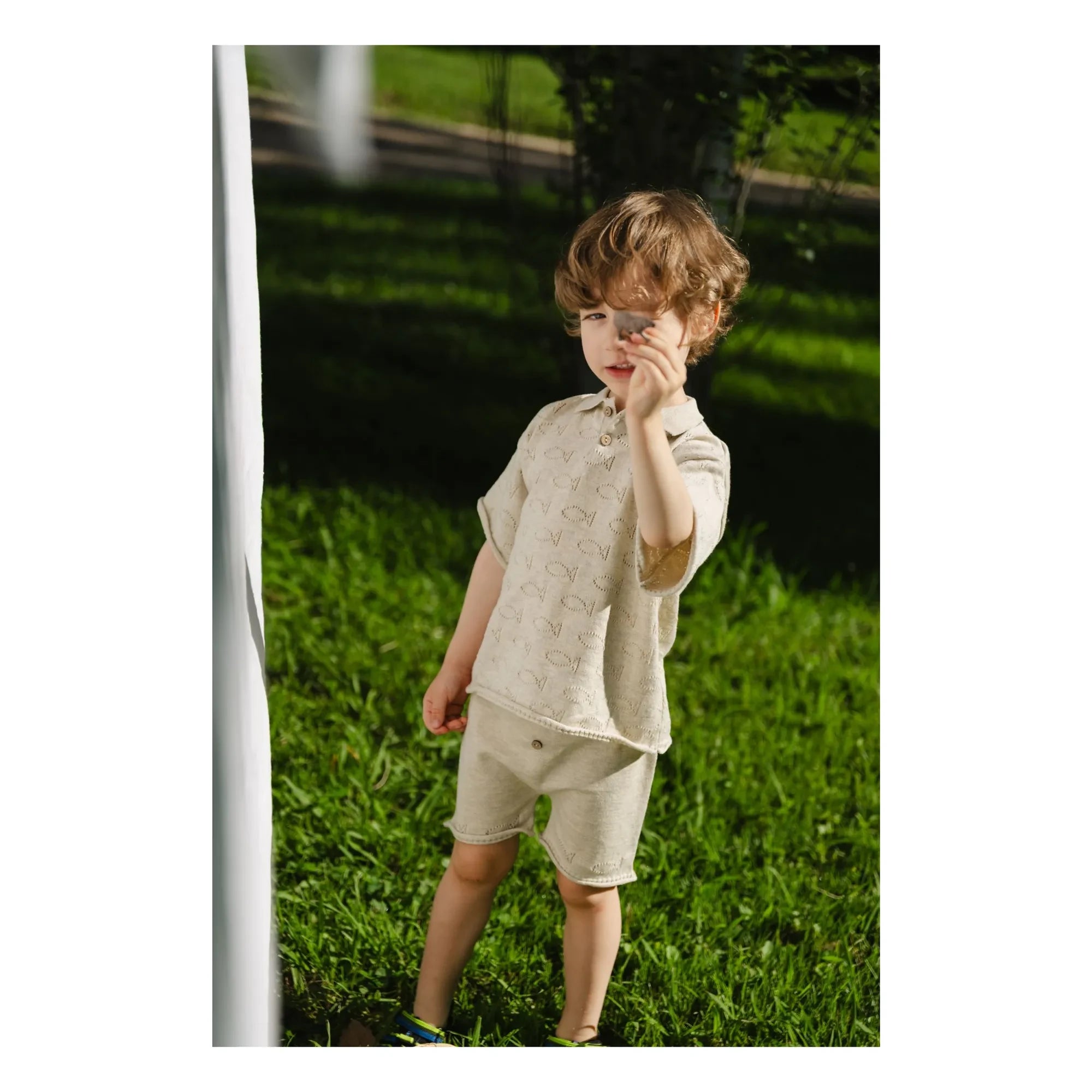 Bayiri - Little Fish Bio-Baumwoll-Shorts | Grau