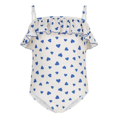 Petit Bateau – Flying Hearts Badeanzug | Weiß
