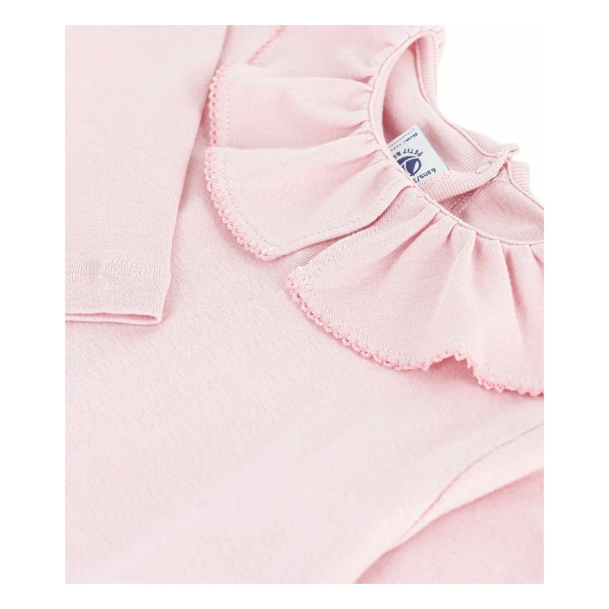 Petit Bateau - T-Shirt aus Bio-Baumwolle mit Rüschenkragen | Rosa