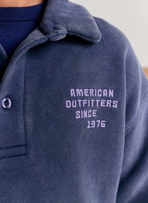 AO76 - Jack Polo Kragen Sweatshirt Aus Recycelter Baumwolle | Kohlegrau