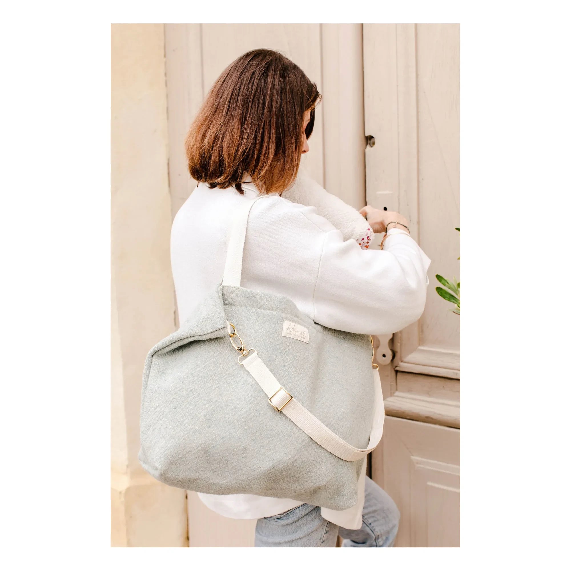 Adorna - Canvas-Taschenschultergurt | Ecru