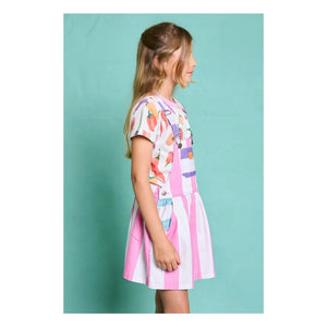 Favorite People - Amore Gestreifter Latzkleid | Rosa