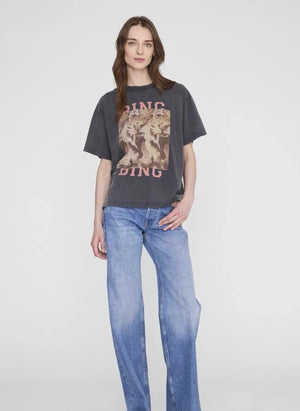 Anine Bing - Cade Tiger Baumwoll T-Shirt | Schwarz