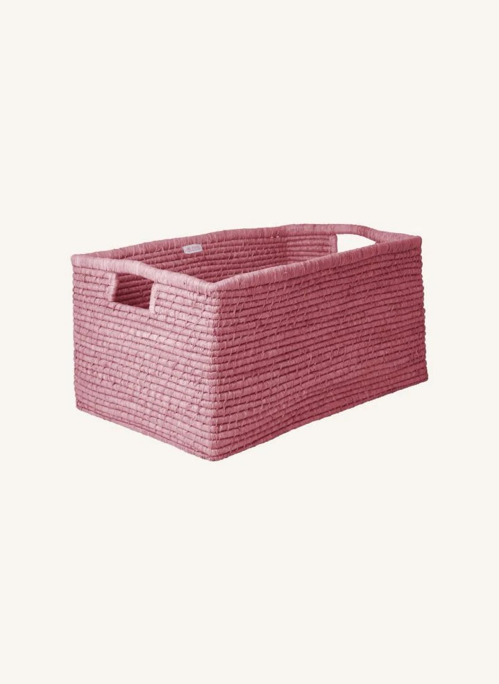 Rice - Rosa Raphia Aufbewahrungskorb