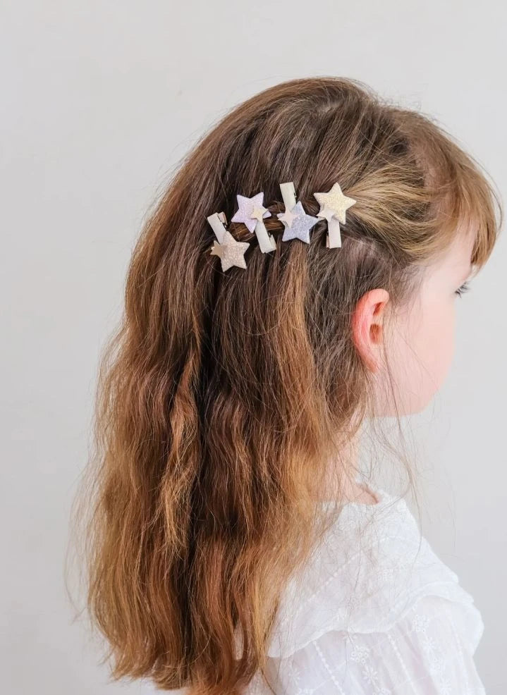 Mimi & Lula - 8-teiliges Starlight-Glitter-Haarspangen-Set | Rosa