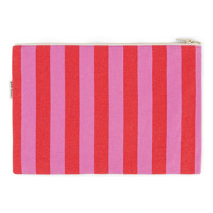 Rose in April - Lili gestreifte Clutch | Rosa