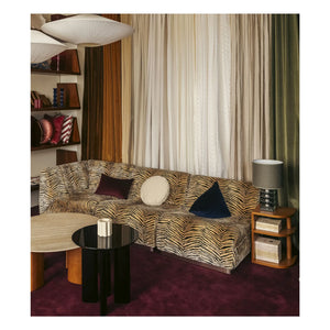 The Socialite Family - Samt gepolstertes rotondo Eckmodul | Tiger