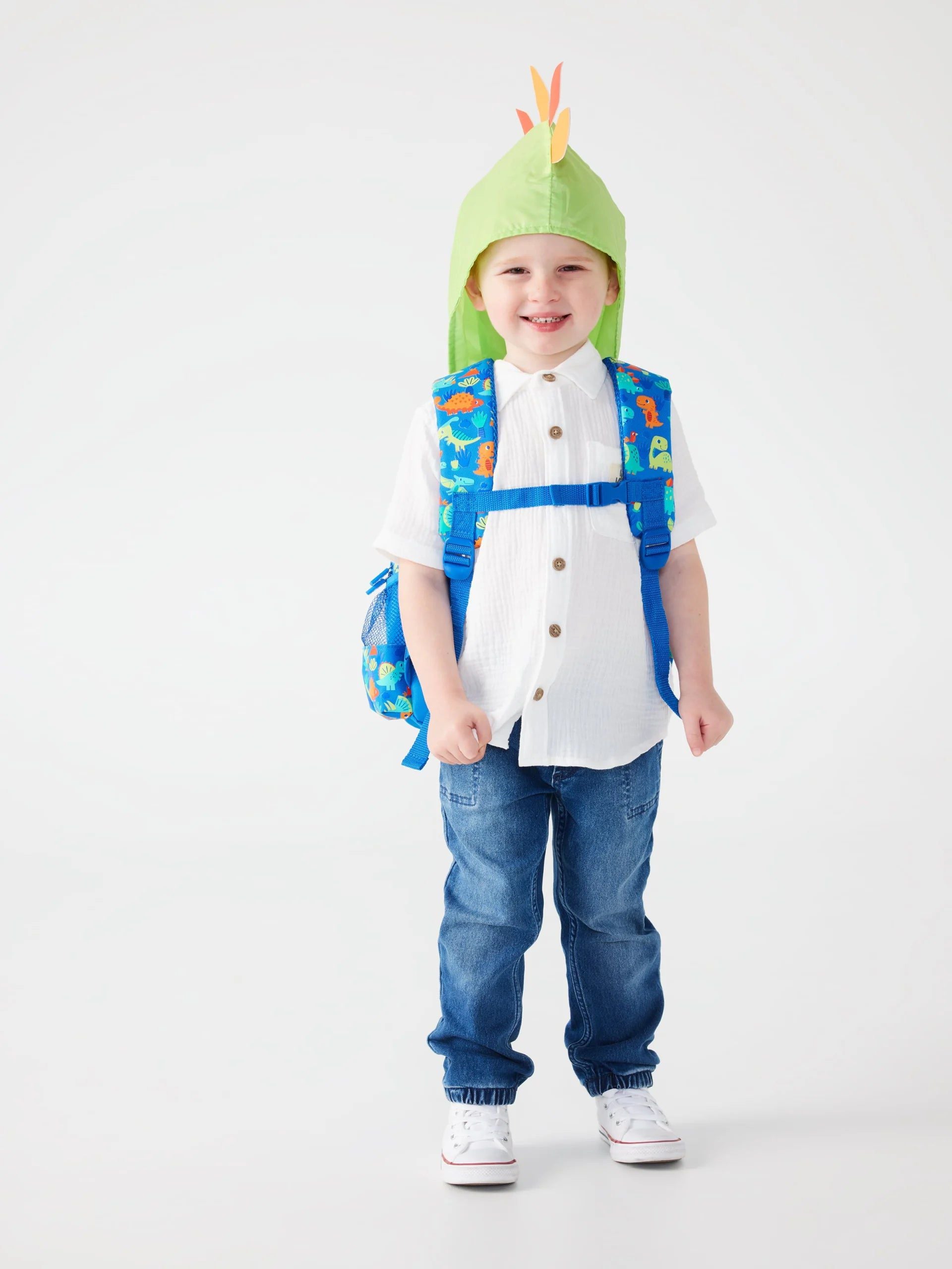 Smiggle - Glide Junior Kapşonlu Sırt Çantası-Dinossi