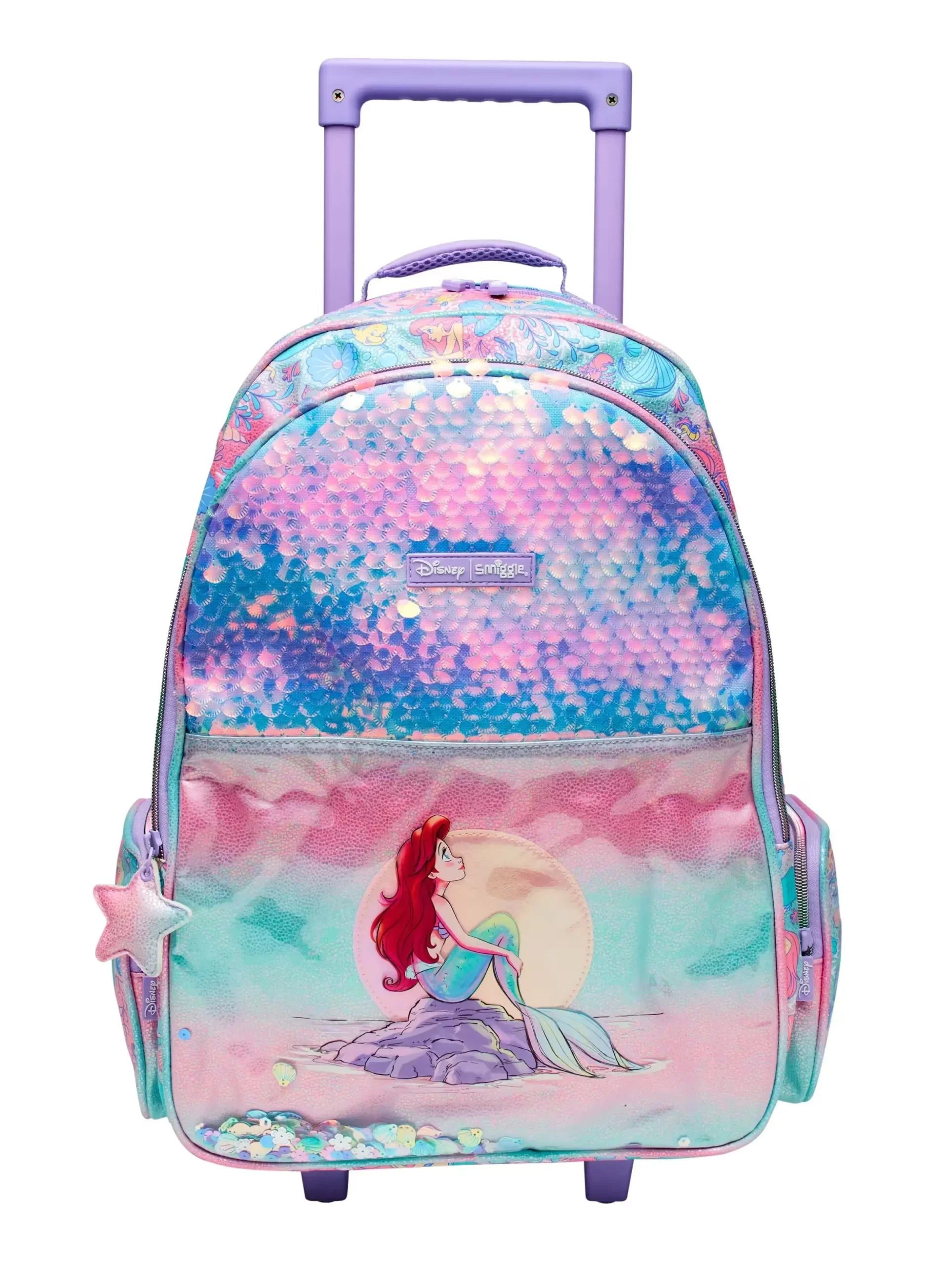Smiggle - Disney Prenses Çekçekli Işıklı Tekerlekli Çanta-Dinossi
